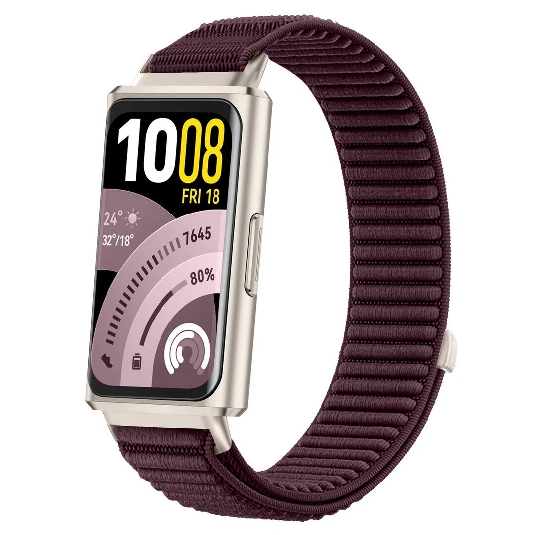 Nylon ribbelbandje - Donkerpaars - Huawei Band 11 / 11 pro