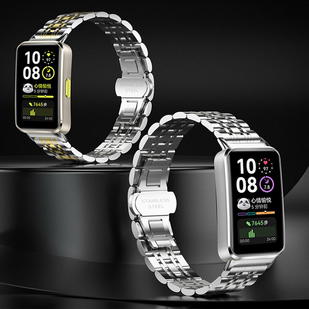 Schakelband van staal - Zwart - Huawei Band 11 / 11 pro