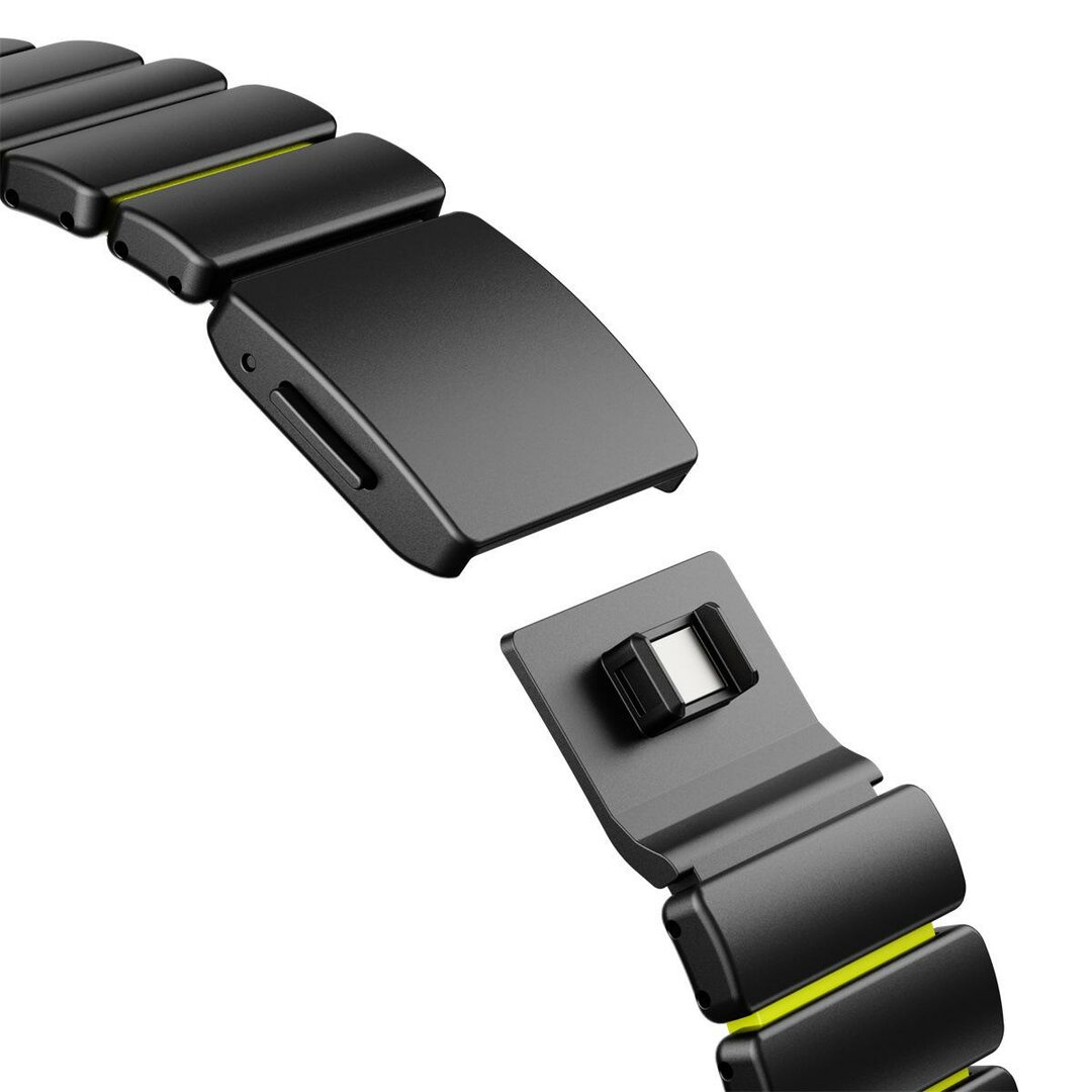 Premium Stainless Steel / Siliconen band - Zwart met groen - Geschikt voor Apple Watch 44mm / 45mm&nbsp;/ 46mm / 49mm