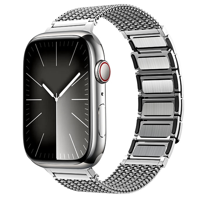Luxe magnetische RVS band - Zilver - Geschikt voor Apple Watch 38mm / 40mm / 41mm / 42mm