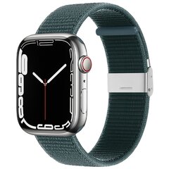 Nylon bandje met klemsluiting - Donkergroen - Geschikt voor Apple Watch 38mm / 40mm / 41mm / 42mm