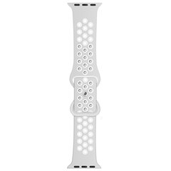 Sportbandje met extra lus - Grijs + Wit - Geschikt voor Apple Watch 38mm / 40mm / 41mm / 42mm
