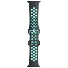 Sportbandje met extra lus - Grijs + Blauw - Geschikt voor Apple Watch 38mm / 40mm / 41mm / 42mm