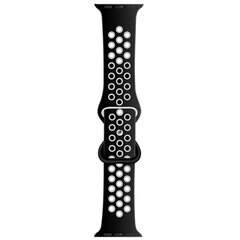 Sportbandje met extra lus - Zwart + Grijs - Geschikt voor Apple Watch 38mm / 40mm / 41mm / 42mm