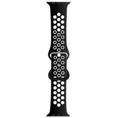 Sportbandje met extra lus - Zwart + Wit - Geschikt voor Apple Watch 38mm / 40mm / 41mm / 42mm