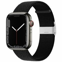 Nylon bandje met klemsluiting - Zwart - Geschikt voor Apple Watch 44mm / 45mm&nbsp;/ 46mm / 49mm