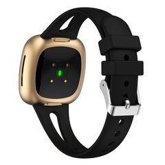 Fitbit Versa 3 &amp; 4 / Sense 1 &amp; 2  - Sportbandje druppel design - Small - Zwart