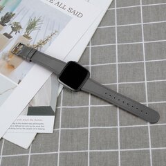 Fitbit Versa 3/4 &amp; Sense 1/2 leren bandje - Grijs