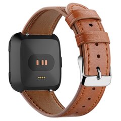 Fitbit Versa 3/4 &amp; Sense 1/2 leren bandje - Bruin