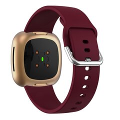 Fitbit Versa 3 &amp; 4 / Sense 1 &amp; 2  - Siliconen bandje - Wijnrood