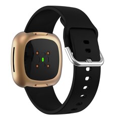 Fitbit Versa 3 &amp; 4 / Sense 1 &amp; 2  - Siliconen bandje - Zwart