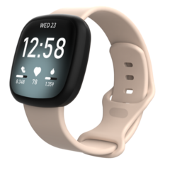 Fitbit Versa 3 &amp; 4 / Sense 1 &amp; 2 Sportbandje - Zandroze - Maat: M/L