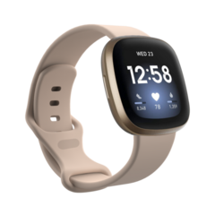 Fitbit Versa 3 &amp; 4 / Sense 1 &amp; 2 Sportbandje - Zandroze - Maat: M/L