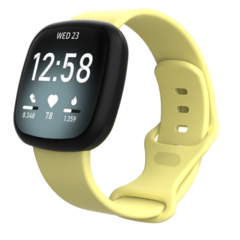 Fitbit Versa 3 &amp; 4 / Sense 1 &amp; 2 Sportbandje - Geel - Maat: M/L