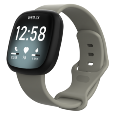 Fitbit Versa 3 &amp; 4 / Sense 1 &amp; 2 Sportbandje - Grijs - Maat: M/L