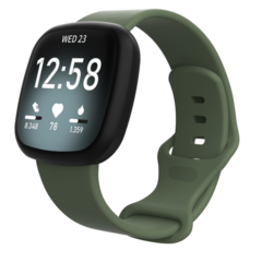 Fitbit Versa 3 &amp; 4 / Sense 1 &amp; 2 Sportbandje - Groen - Maat: M/L