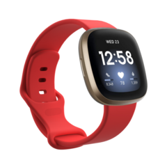 Fitbit Versa 3 &amp; 4 / Sense 1 &amp; 2 Sportbandje - Rood - Maat: S/M
