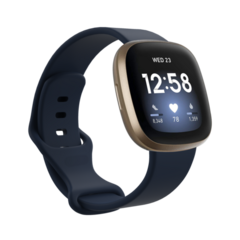 Fitbit Versa 3 &amp; 4 / Sense 1 &amp; 2 Sportbandje - Donkerblauw - Maat: S/M