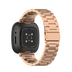 Fitbit Versa 3/4 &amp; Sense 1/2 metalen schakelbandje - Ros&eacute; goud
