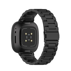 Fitbit Versa 3/4 &amp; Sense 1/2 metalen schakelbandje - Zwart