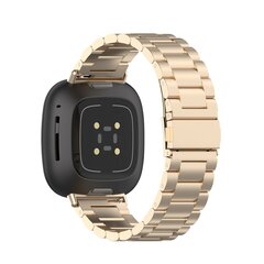 Fitbit Versa 3/4 &amp; Sense 1/2 metalen schakelbandje - Champagne goud