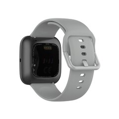 Fitbit Versa 1 / 2 &amp; Lite siliconen sportbandje met gespsluiting - Grijs - Maat: Large