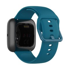 Fitbit Versa 1 / 2 &amp; Lite siliconen sportbandje met gespsluiting - Blauw - Maat: Large