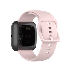 Fitbit Versa 1 / 2 &amp; Lite siliconen sportbandje met gespsluiting - Roze - Maat: Large