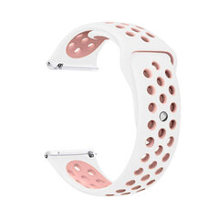 Fitbit Versa 1 / 2 &amp; Lite sportbandje - Maat: Large - Wit + Roze