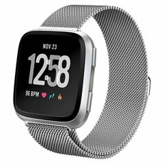 Fitbit Versa 1 / 2 &amp; Lite milanese bandje - Maat: Small - Zilver