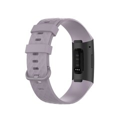 Fitbit Charge 3 &amp; 4 siliconen diamant pattern bandje - Maat: Small - Lichtpaars
