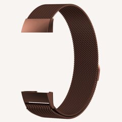Fitbit Charge 3 &amp; 4 milanese bandje - Maat: Small - Bruin