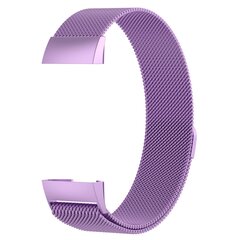 Fitbit Charge 3 &amp; 4 milanese bandje - Maat: Large - Lichtpaars