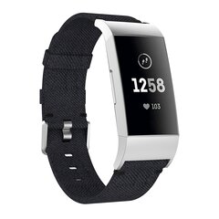 Fitbit Charge 3 &amp; 4 nylon bandje - Zwart