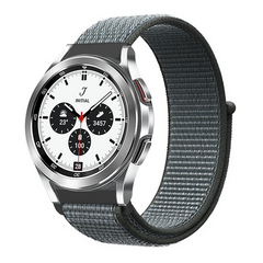 Sport Loop nylon bandje - Donkergrijs / blauw gem&ecirc;leerd - Samsung Galaxy Watch 4 Classic - 42mm / 46mm