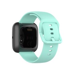 Fitbit Versa 1 / 2 &amp; Lite siliconen sportbandje met gespsluiting - Mint Groen - Maat: Small