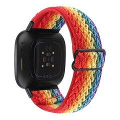 Fitbit Versa 3/4 &amp; Sense 1/2 Nylon loop bandje - Multicolor (regenboog)