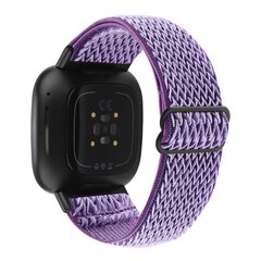 Fitbit Versa 3/4 &amp; Sense 1/2 Nylon loop bandje - Paars