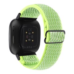 Fitbit Versa 3/4 &amp; Sense 1/2 Nylon loop bandje - Neon geel