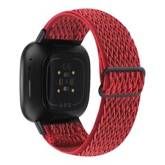 Fitbit Versa 3/4 &amp; Sense 1/2 Nylon loop bandje - Rood