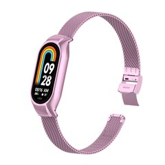 Milanese bandje met case - Roze - Xiaomi Smart Band 8 / 9 / 10