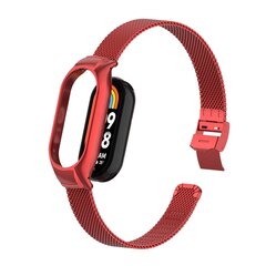 Milanese bandje met case - Rood - Xiaomi Smart Band 8 / 9 / 10