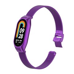 Milanese bandje met case - Paars - Xiaomi Smart Band 8 / 9 / 10