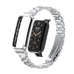 Metalen schakelband met case - Zilver - Xiaomi Smart band 7 Pro