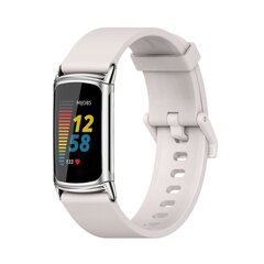 FitBit Charge 5 &amp; 6 Extra soft siliconen bandje - Lichtgrijs + zilveren connector