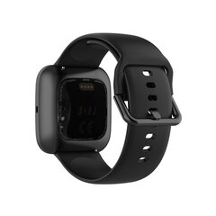 Fitbit Versa 1 / 2 &amp; Lite siliconen sportbandje met gespsluiting - Zwart - Maat: Large