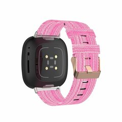 Fitbit Versa 3/4 &amp; Sense 1/2 Canvas nylon bandje - Roze