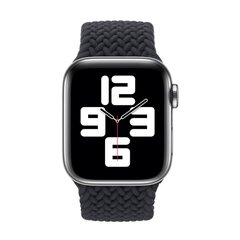 Braided Solo Loop nylon bandje - Maat: M - Zwart - Geschikt voor Apple Watch 38mm / 40mm / 41mm / 42mm