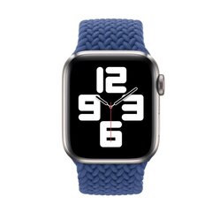 Braided Solo Loop nylon bandje - Maat: M - Blauw - Geschikt voor Apple Watch 38mm / 40mm / 41mm / 42mm
