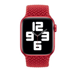 Braided Solo Loop nylon bandje - Maat: S - Rood - Geschikt voor Apple Watch 44mm / 45mm&nbsp;/ 46mm / 49mm